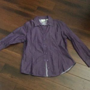 Lee riders women’s long sleeve button down shirt size medium purple